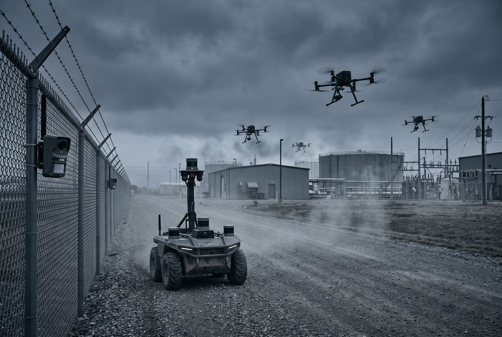 Drones, ground robots and sensors working on one mission